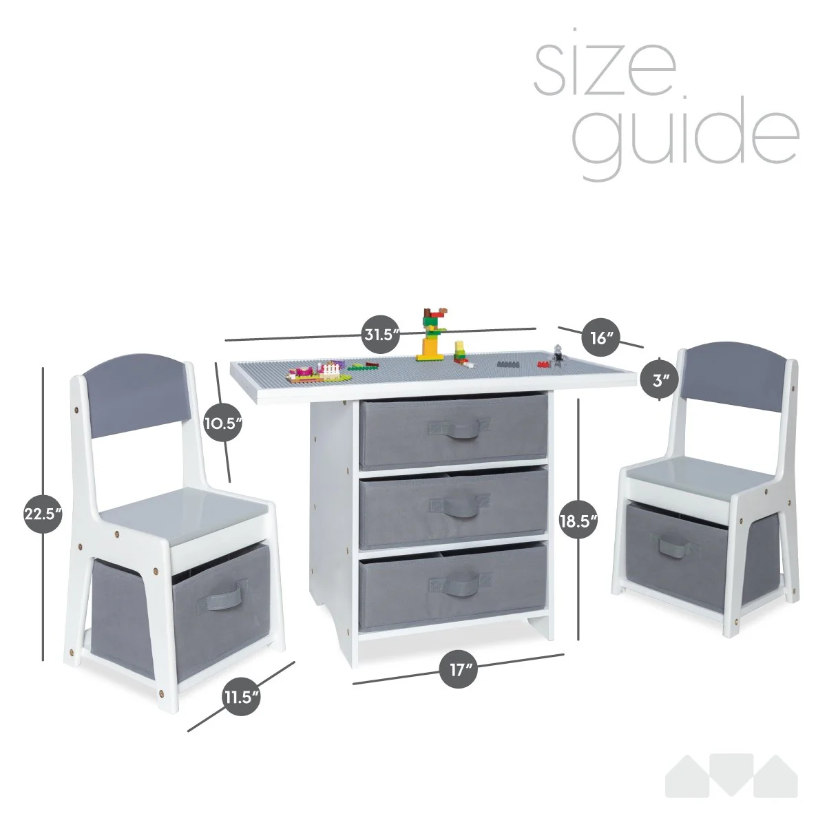 3-in-1 Kids Play Table and Chair Set with Storage - Image 3