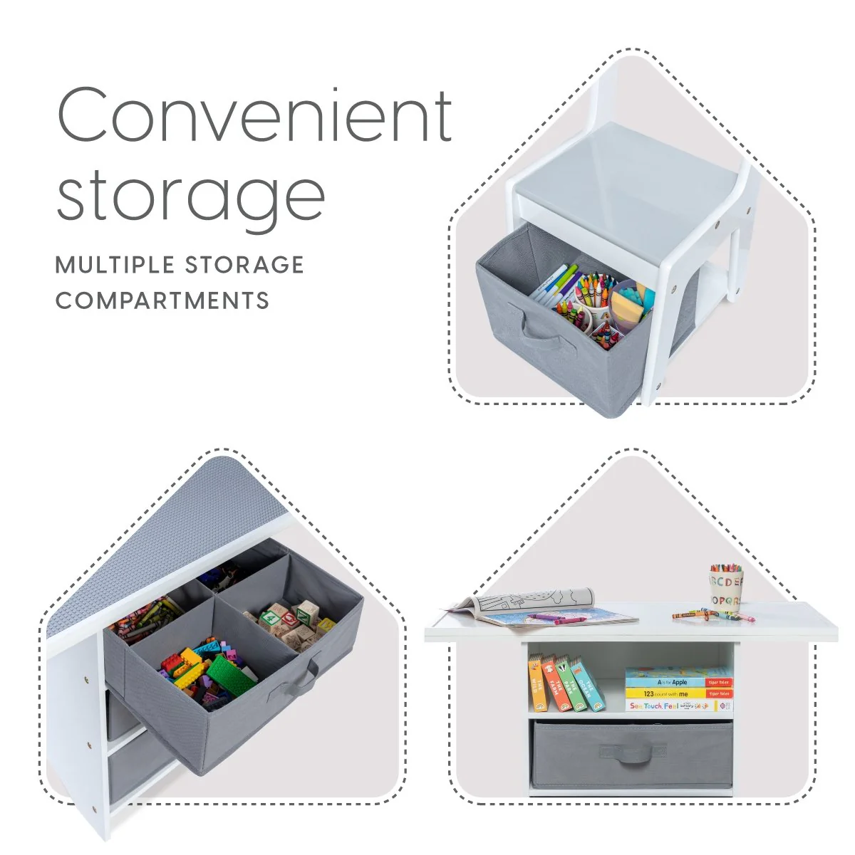 3-in-1 Kids Play Table and Chair Set with Storage - Image 5