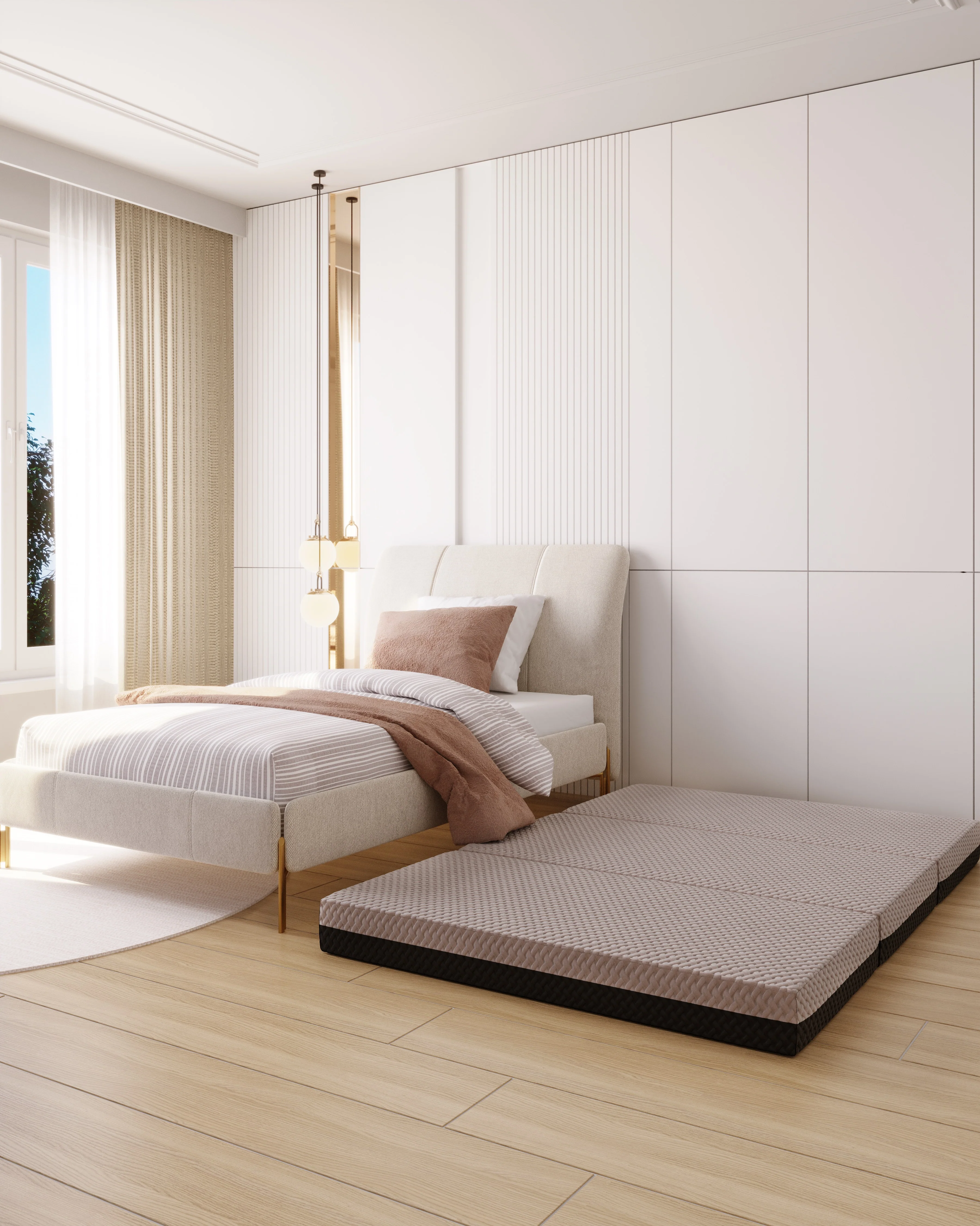 6 Inch Premium Tri-fold Dual Sided Memory Foam Mattress - Image 35