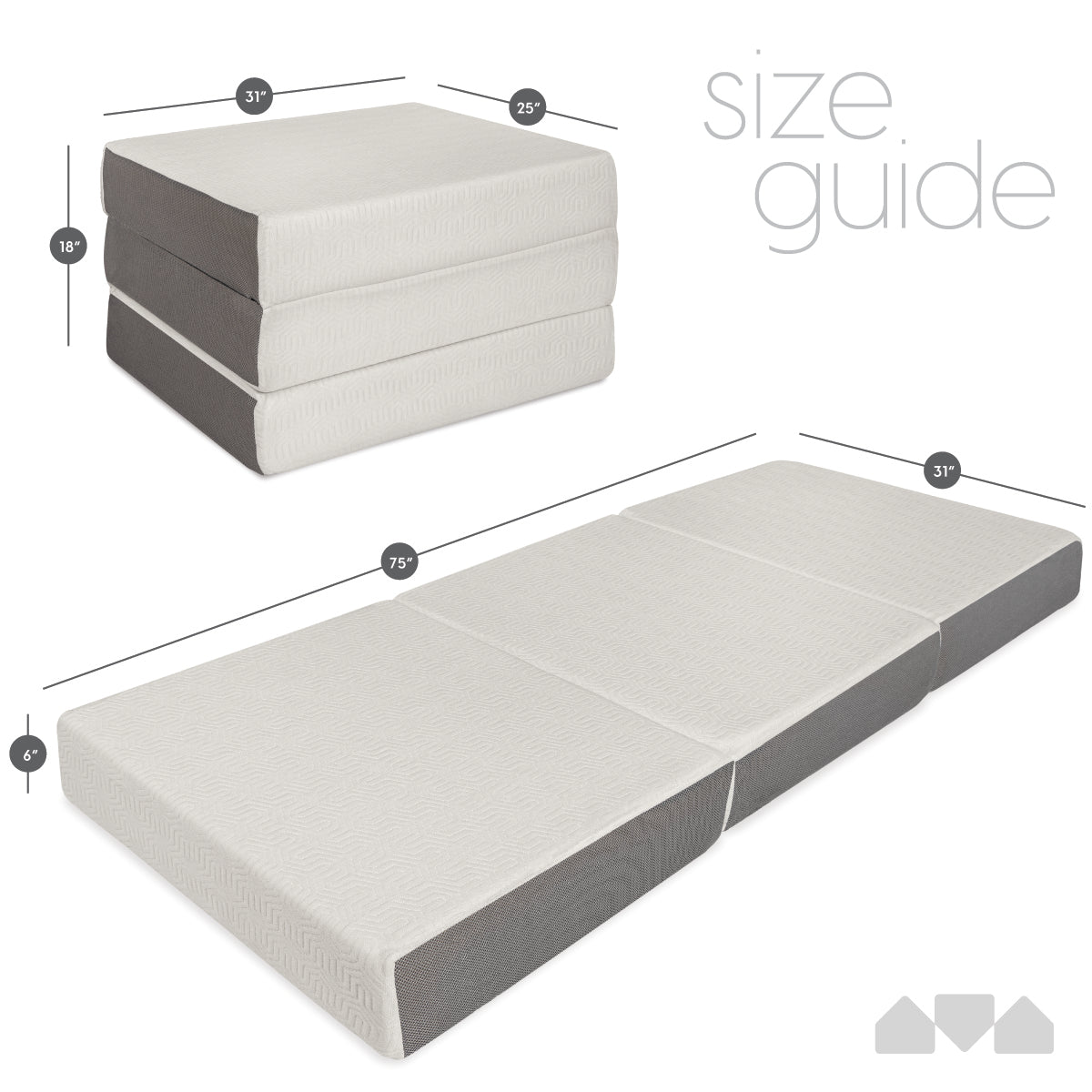 6 Inch Tri-fold Memory Foam Mattress - Image 3
