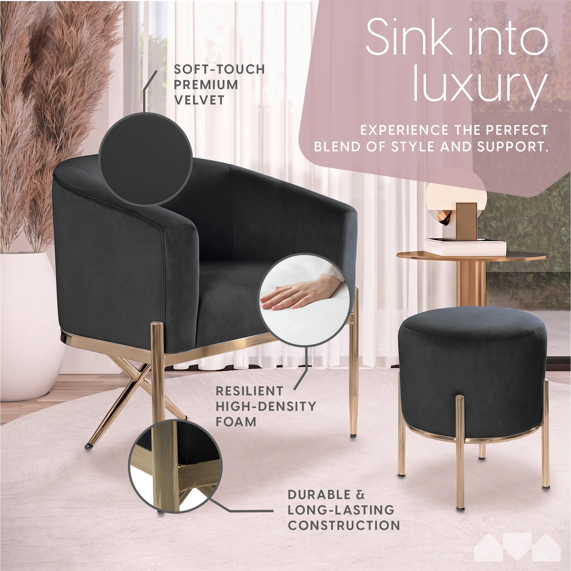 Arm Chair and Accent Ottoman Set - Image 10