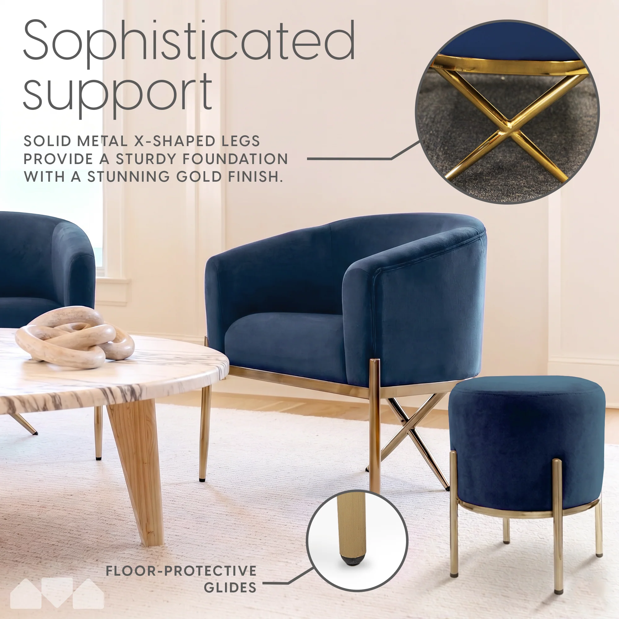 Arm Chair and Accent Ottoman Set - Image 19