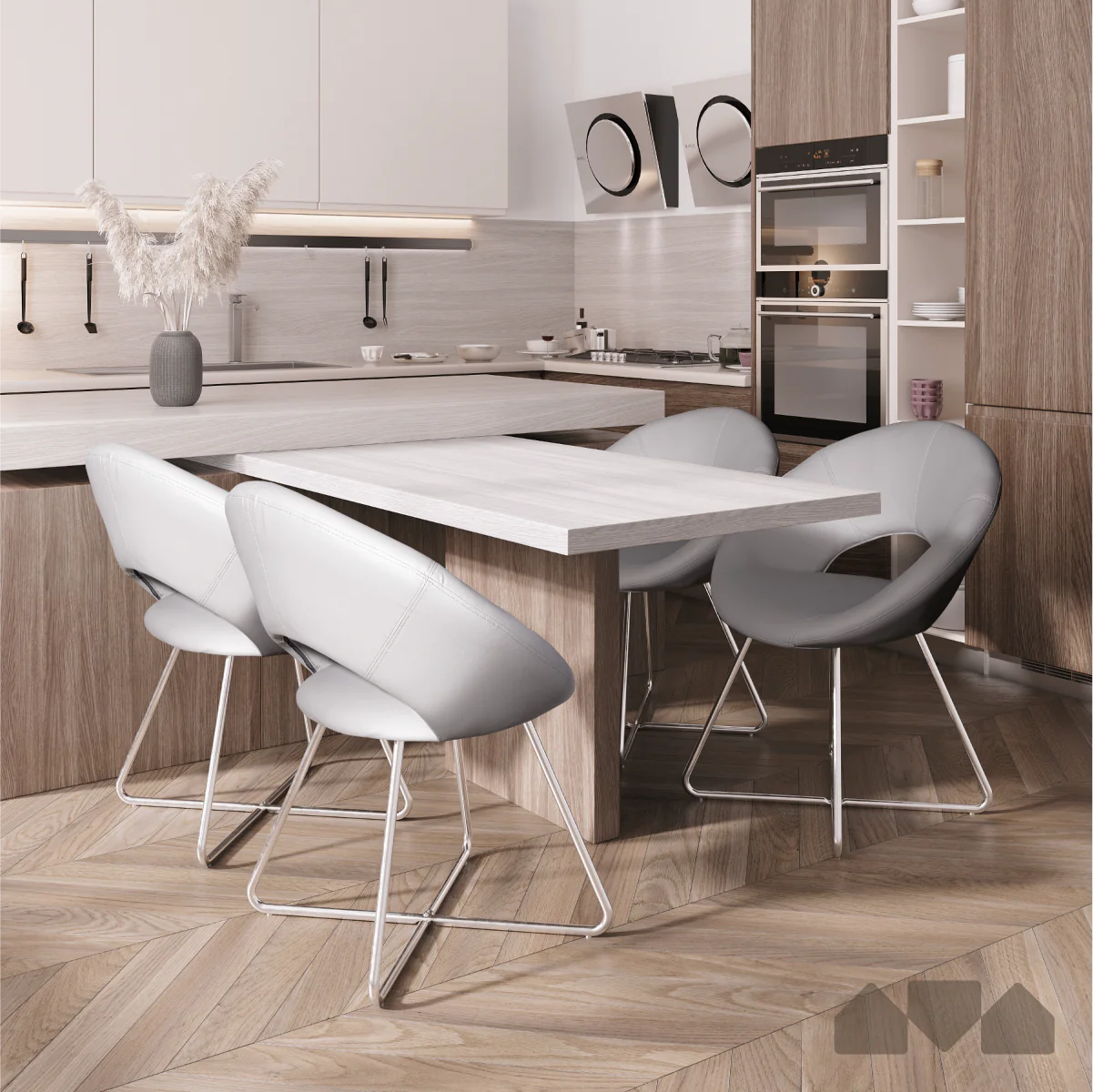 Circle Leather Accent Chair - Image 9