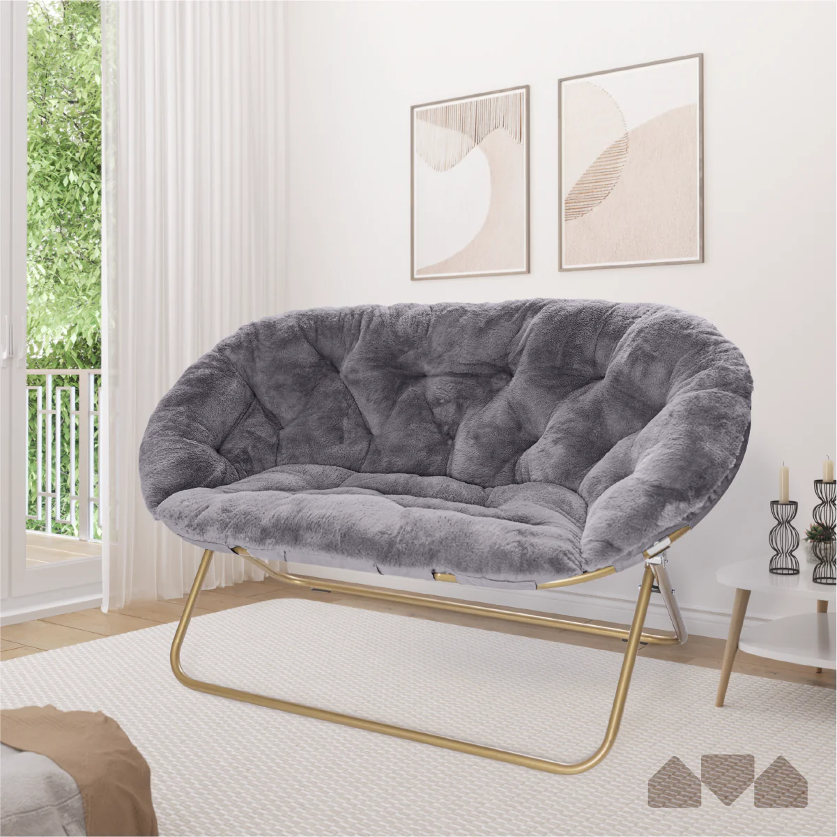 Double Cozy Faux Fur Saucer Chair X-Large - Image 5