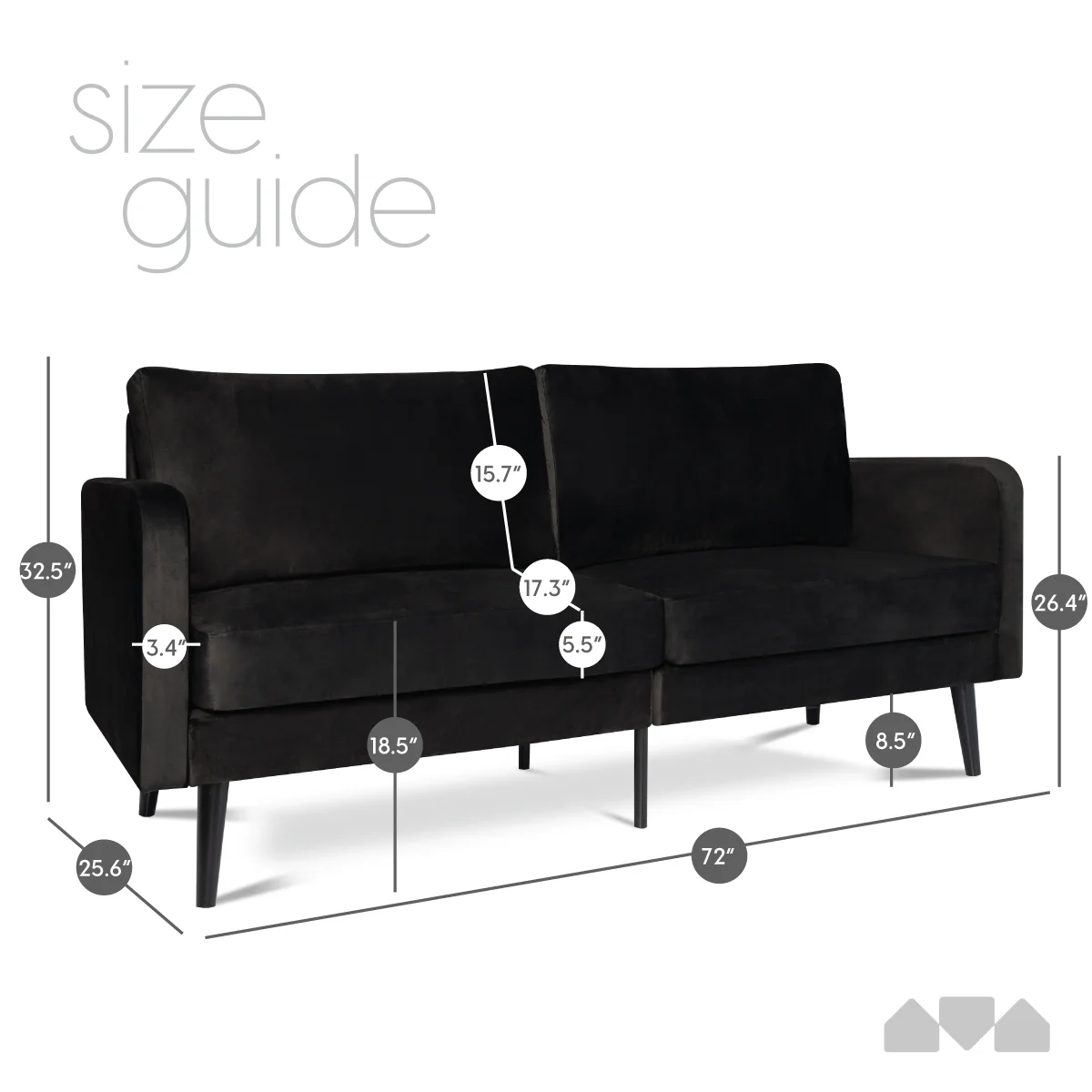 Milliard Couch in a Box - Velour - Image 10