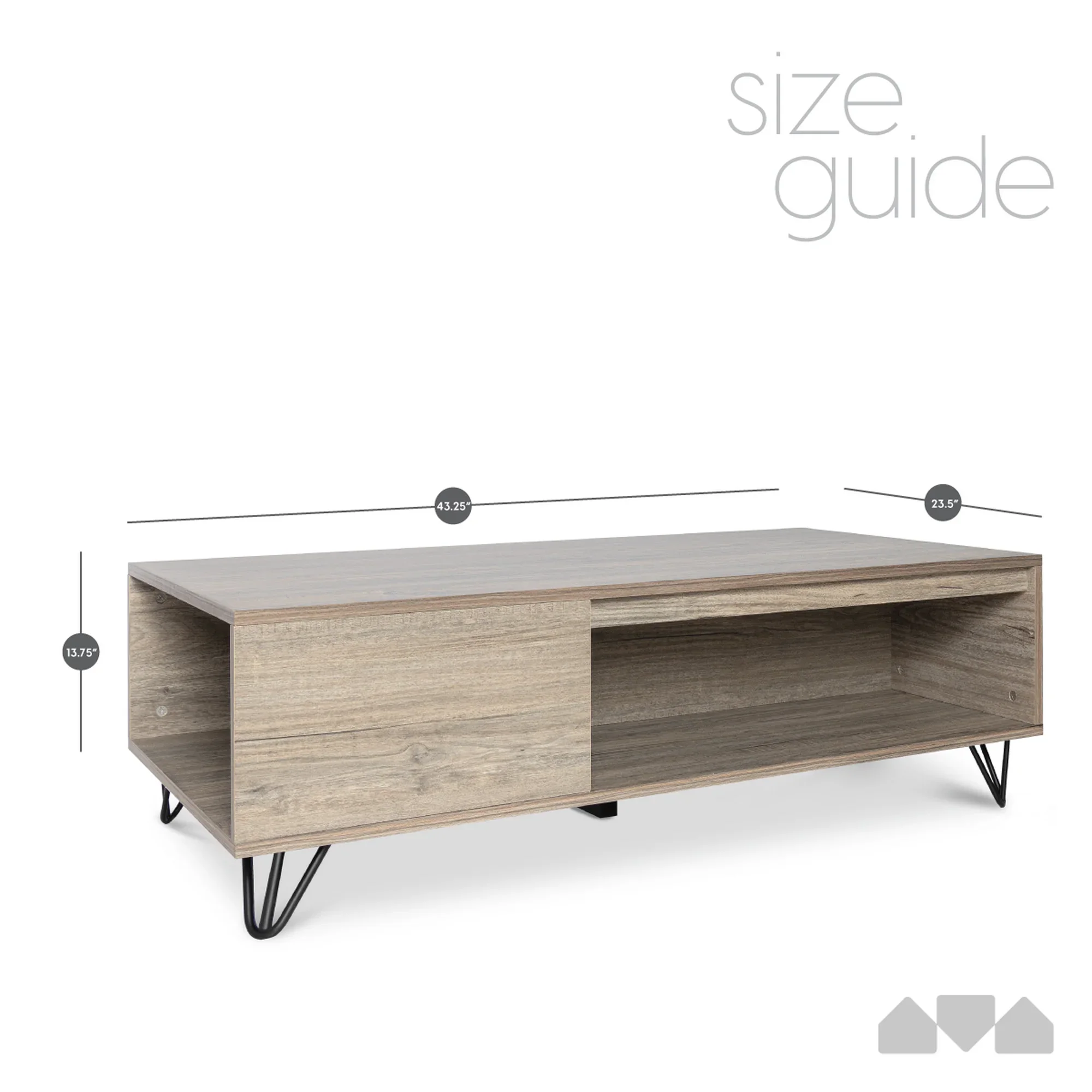 Milliard Modern Farmhouse Coffee Table with Storage, Grey - Image 4