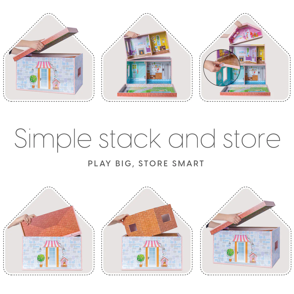Nesting Wooden Dollhouse - Image 4