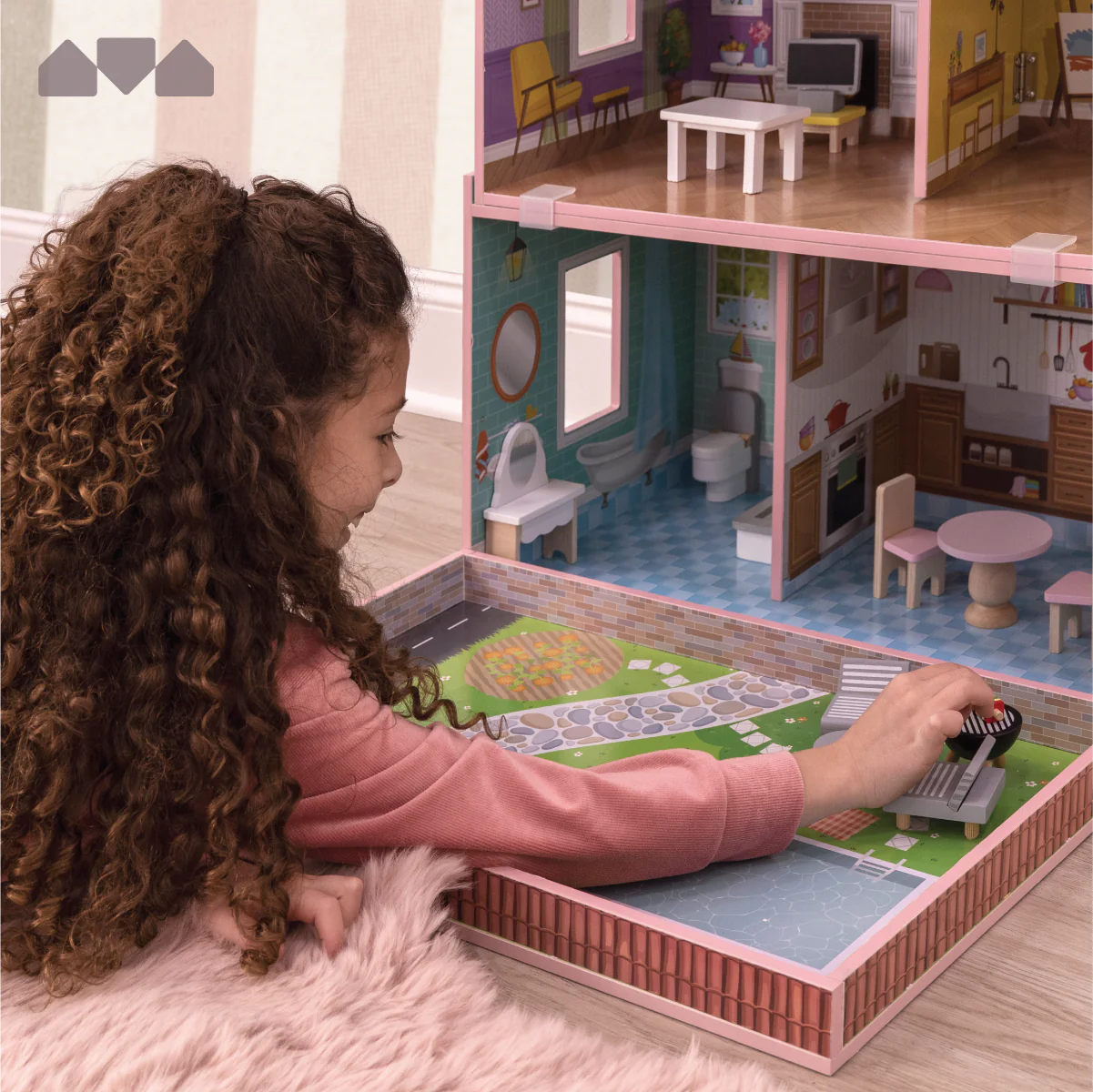 Nesting Wooden Dollhouse - Image 5