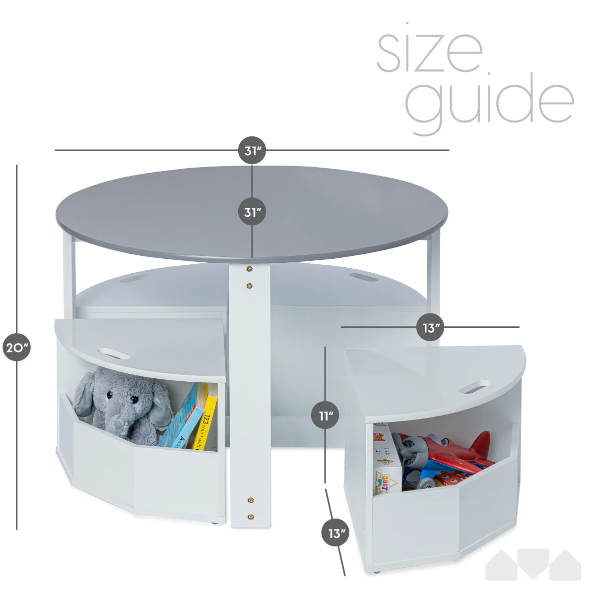 Milliard Kids Nesting Play Table and Chair Set with Storage - Image 14
