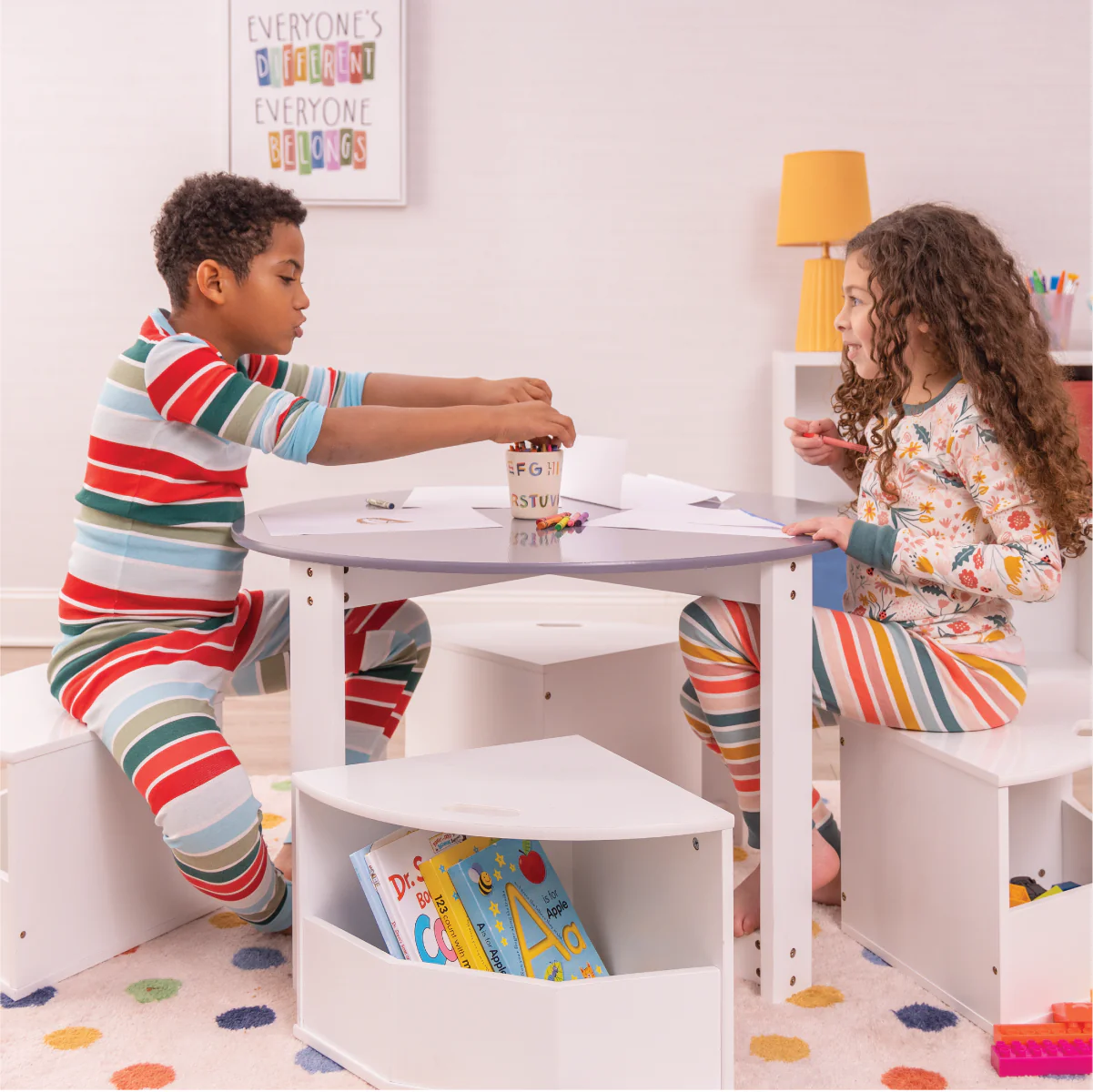Milliard Kids Nesting Play Table and Chair Set with Storage - Image 15