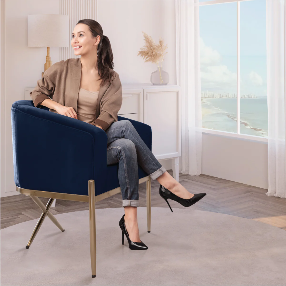 Velvet Dining Armchair - Image 13