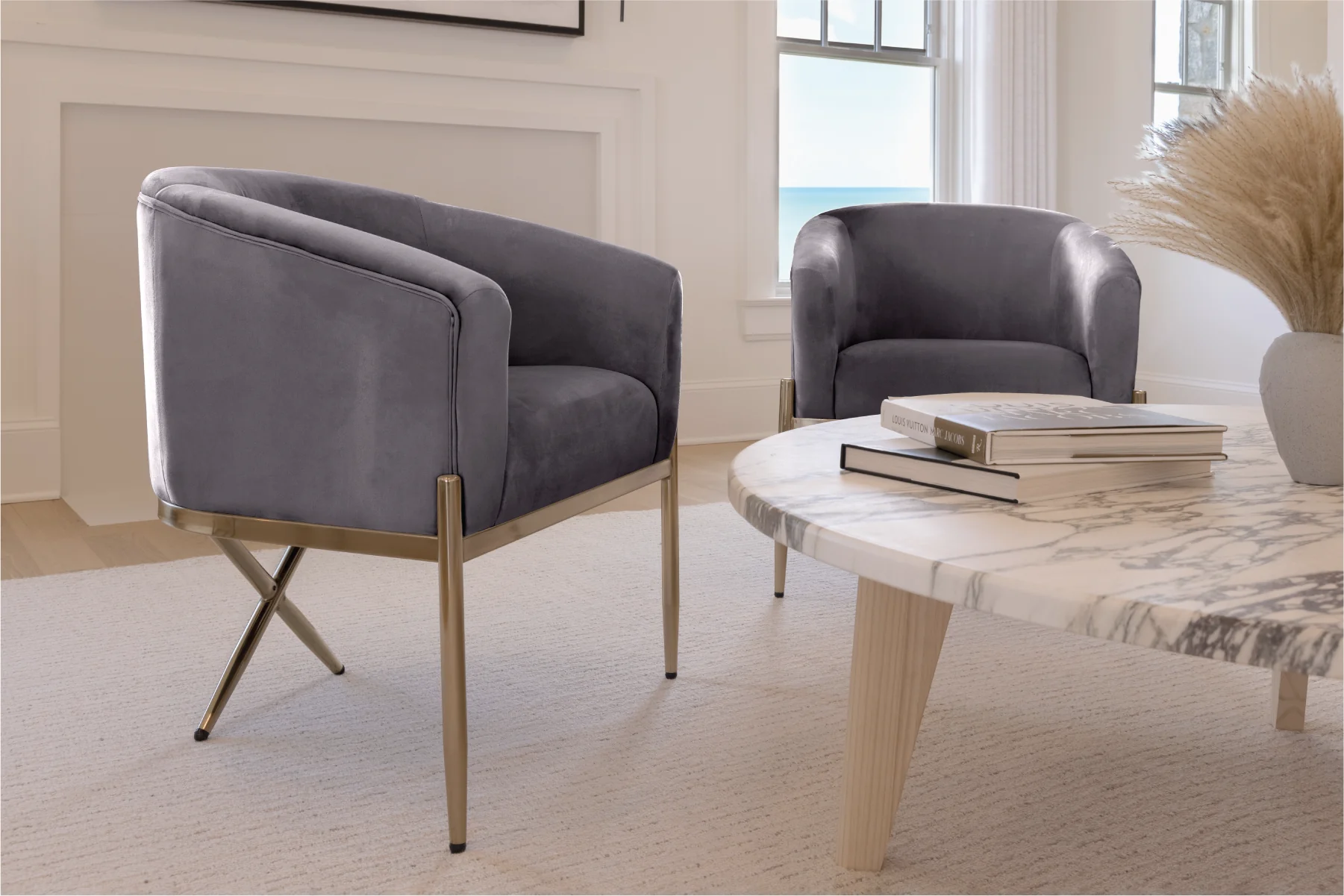 Velvet Dining Armchair - Image 34