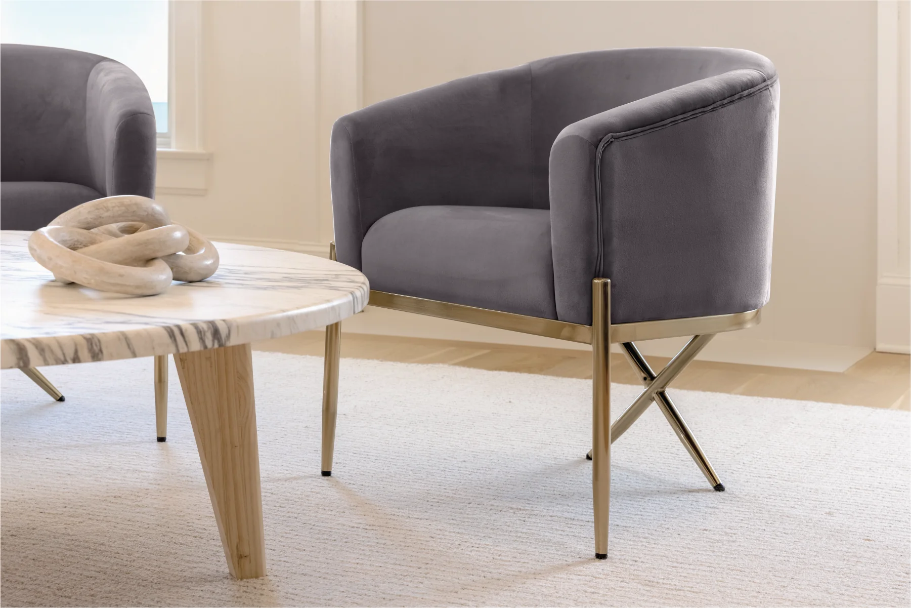 Velvet Dining Armchair - Image 36