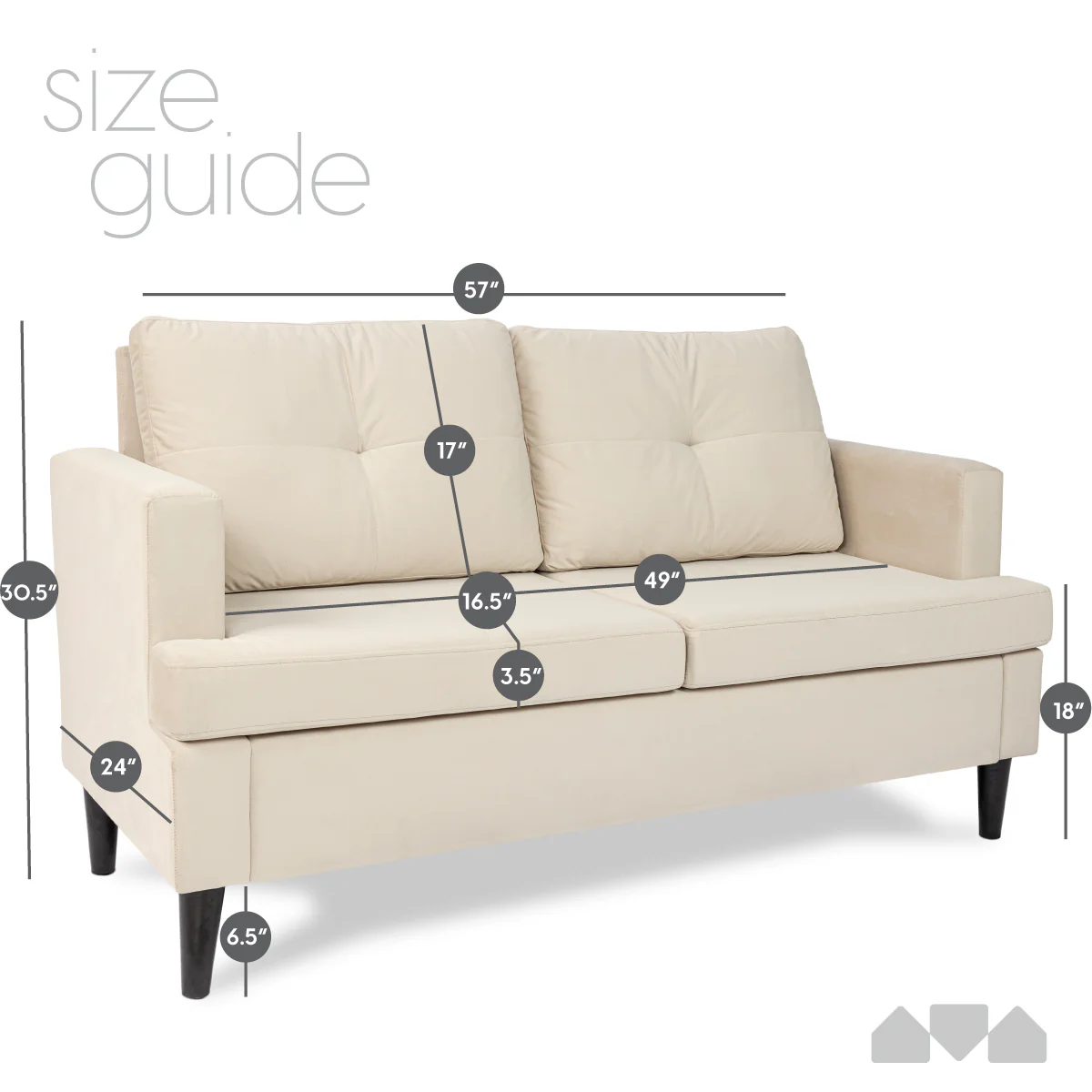 Velvet Loveseat Sofa - Image 16