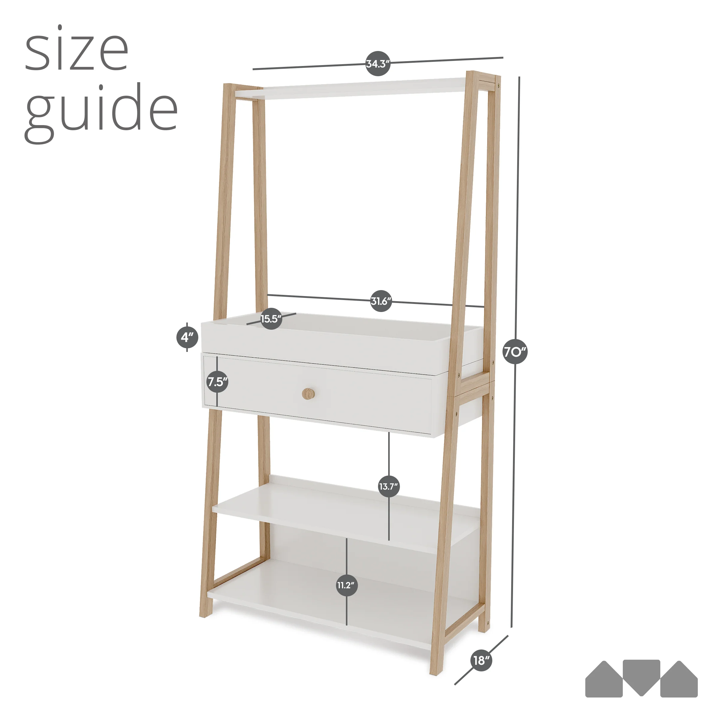 Milliard White Baby Changing Table with Storage & Drawers - Image 3