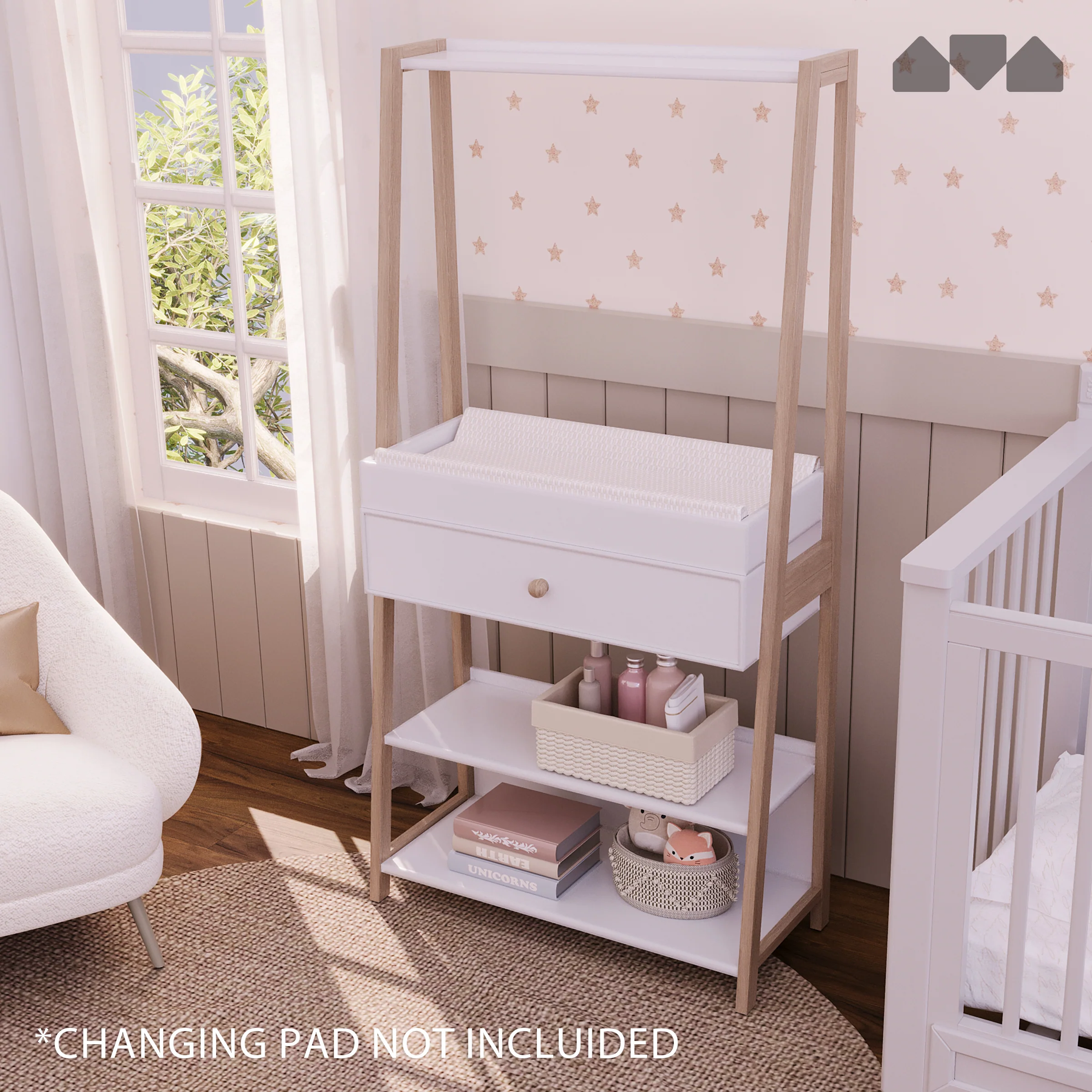 Milliard White Baby Changing Table with Storage & Drawers - Image 7
