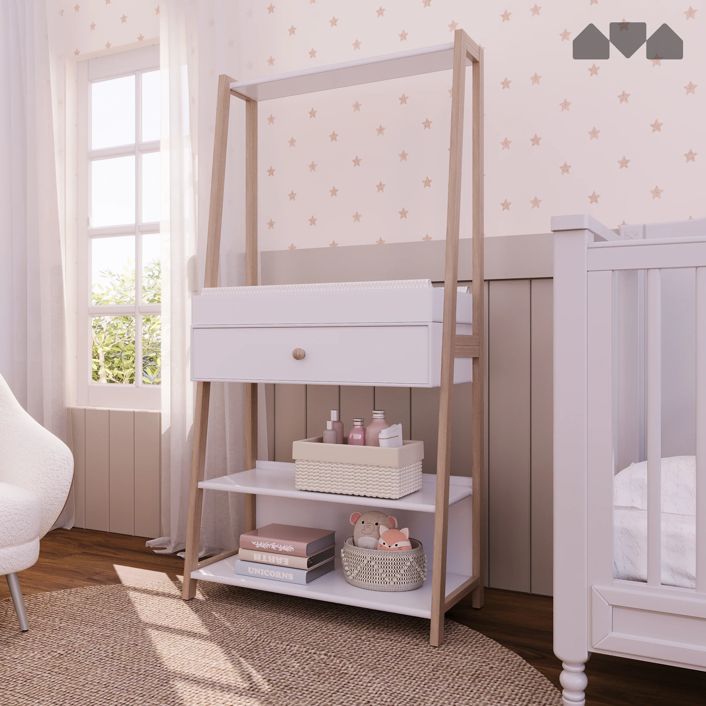 Milliard White Baby Changing Table with Storage & Drawers - Image 8